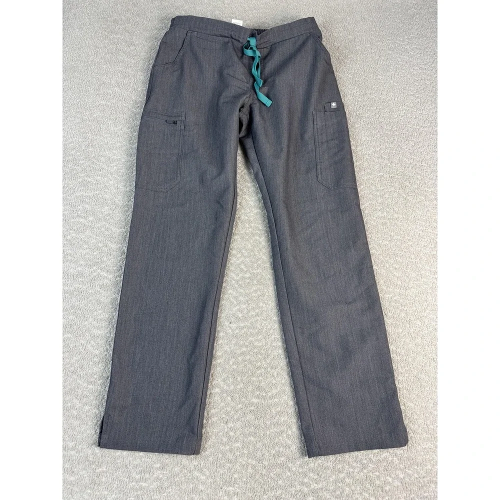 FIGS Scrub Pants Womens Small Gray Technical Collection Drawstring Cargo Medical